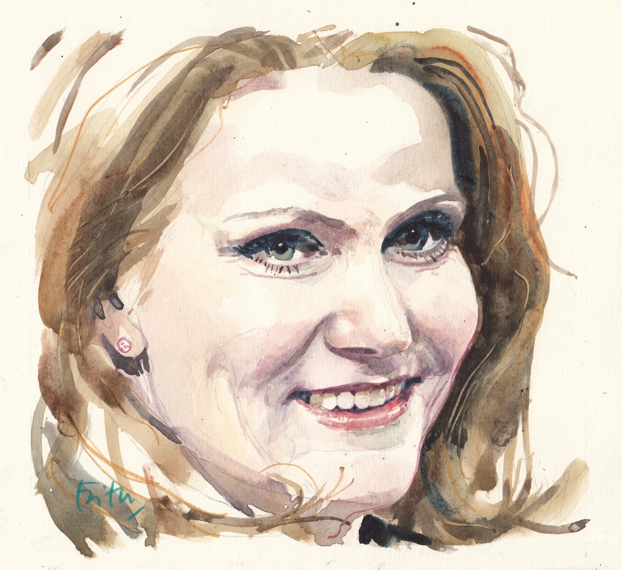 Helle Thorning-Schmidt (akvarell) alkotó: Michael Frith