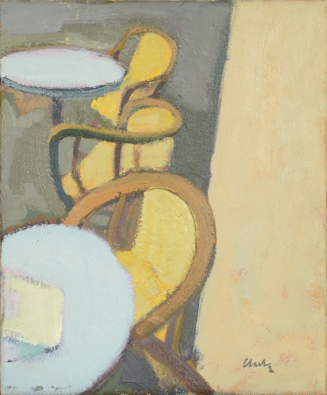 Café Table Top, 2017 (olaj, vászon) alkotó: Michael G. Clark