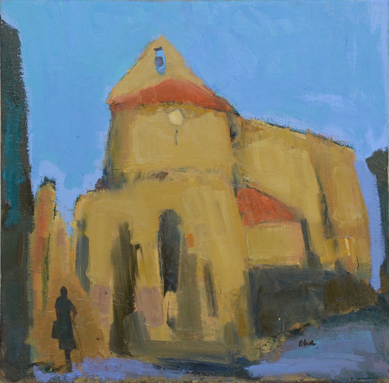 Templom Bordeaux közelében, 2017 (olaj, vászon) alkotó: Michael G. Clark