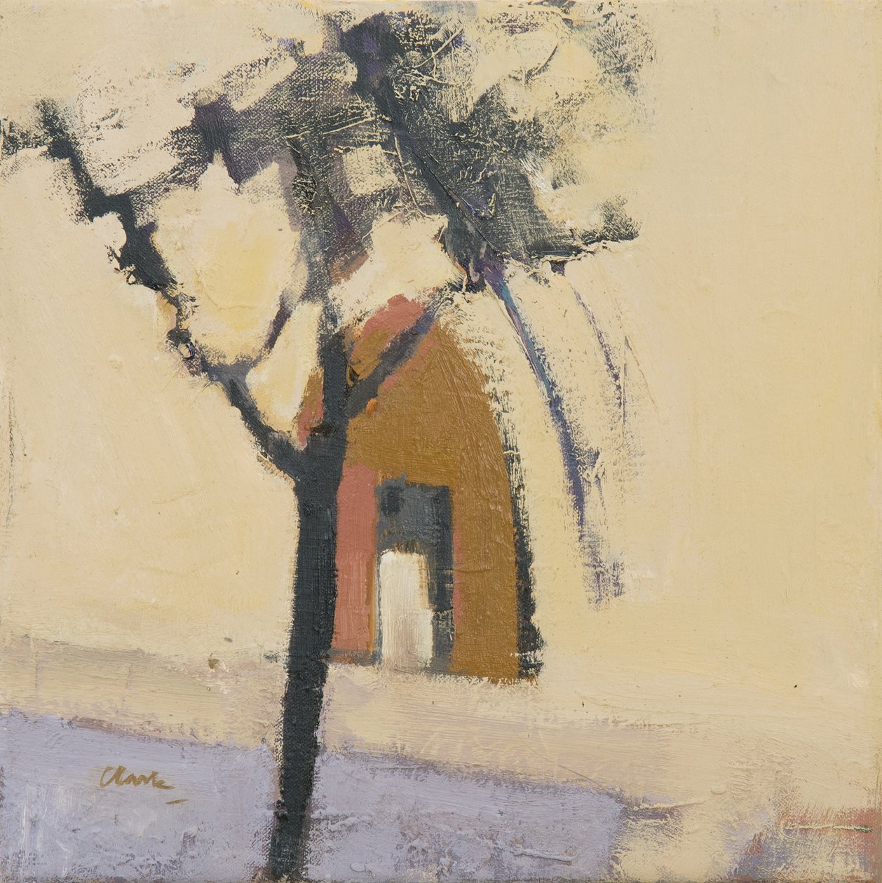 Puymirol templom, 2017 (olaj, vászon) alkotó: Michael G. Clark