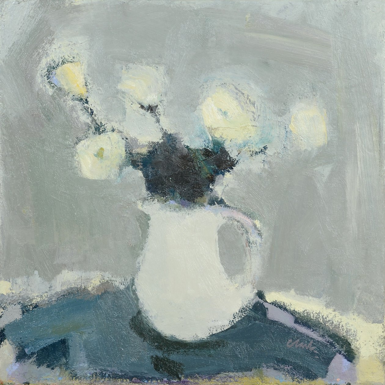 Table Top with Flowers, 2016 (olaj, vászon) alkotó: Michael G. Clark