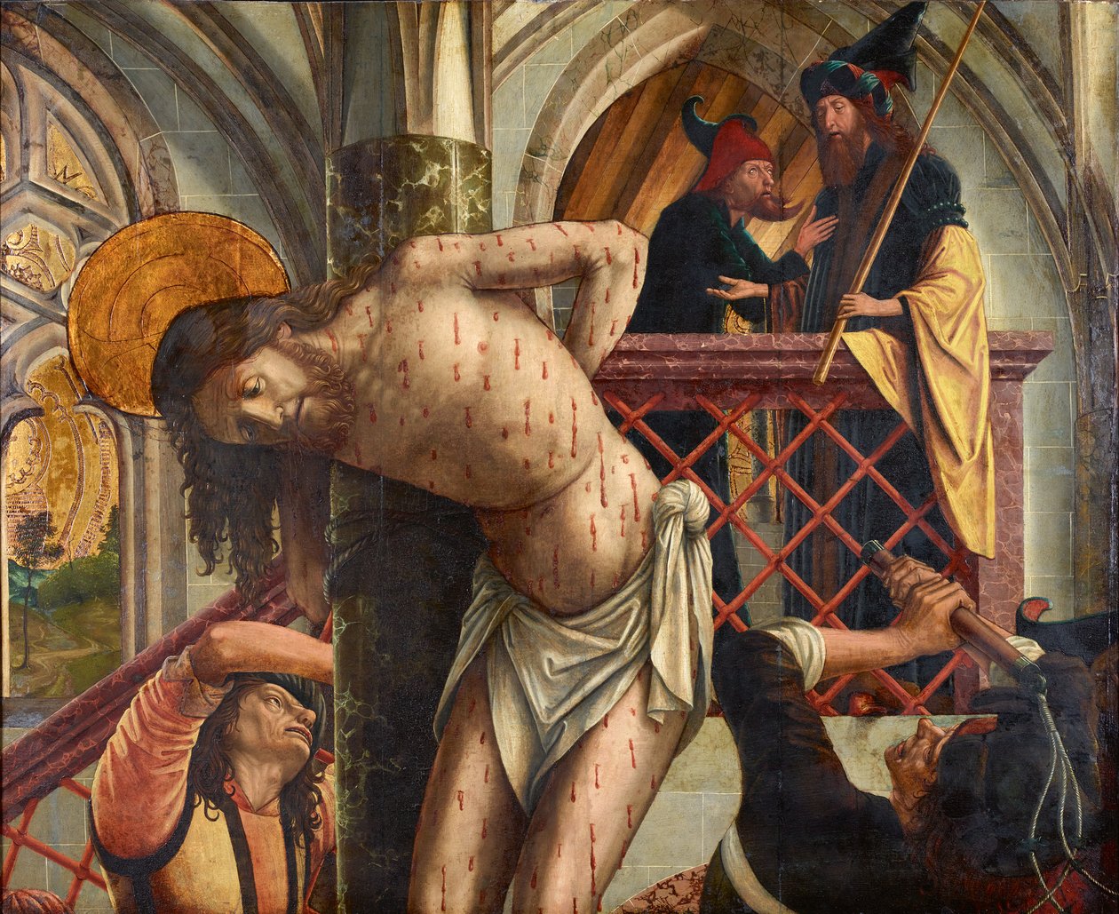 Krisztus megkorbácsolása alkotó: Michael Pacher