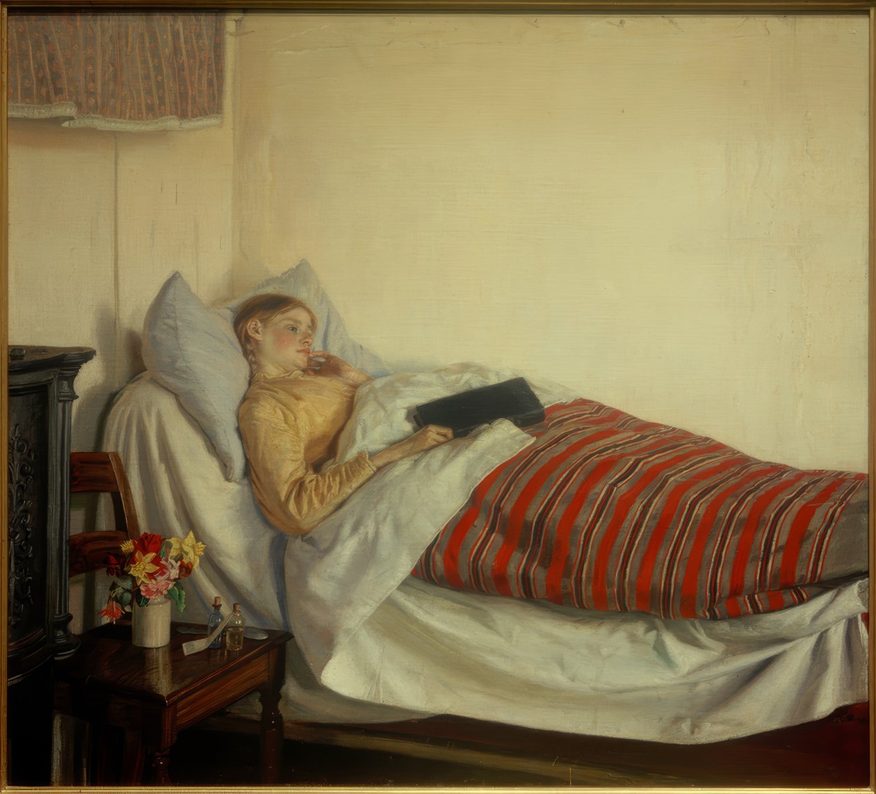 Egy beteg fiatal lány. Tine Normand alkotó: Michael Peter Ancher