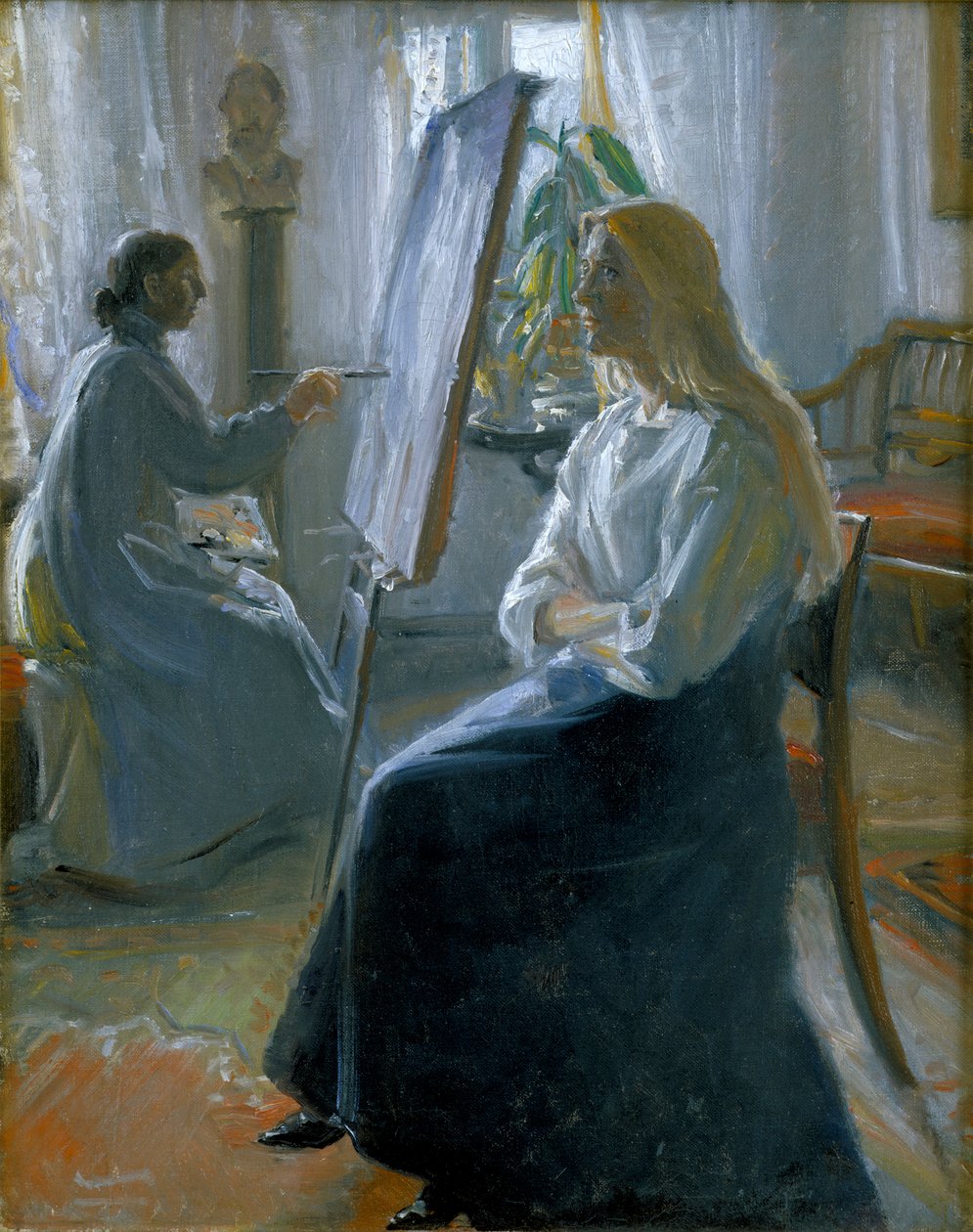 A Stúdióban Ancher Anna, a művészfeleség festészete, 19. század vége-XX. század eleje. alkotó: Michael Peter Ancher