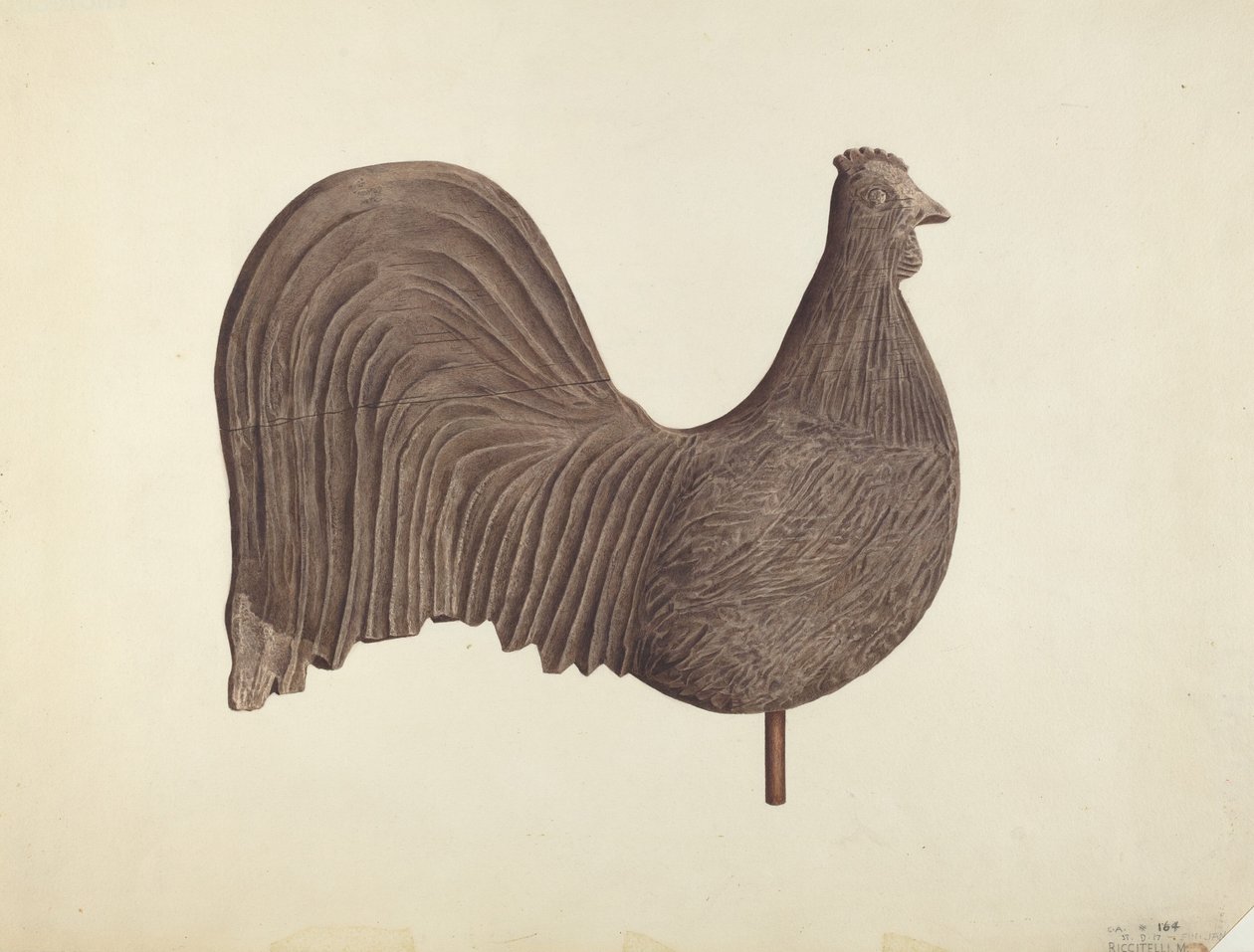 Rooster Weather Vane, valószínűleg 1940. alkotó: Michael Riccitelli