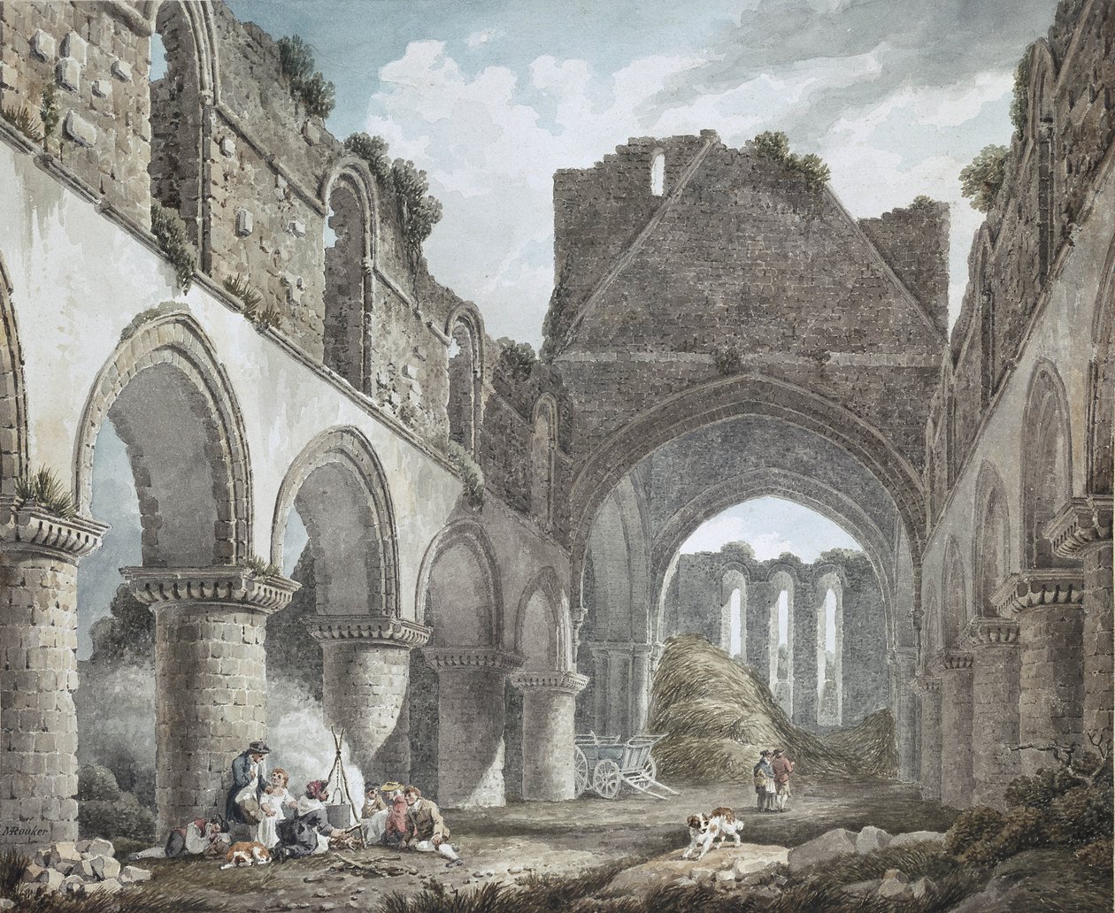 Buildwas Abbey, Shropshire, 18. század alkotó: Michael Rooker