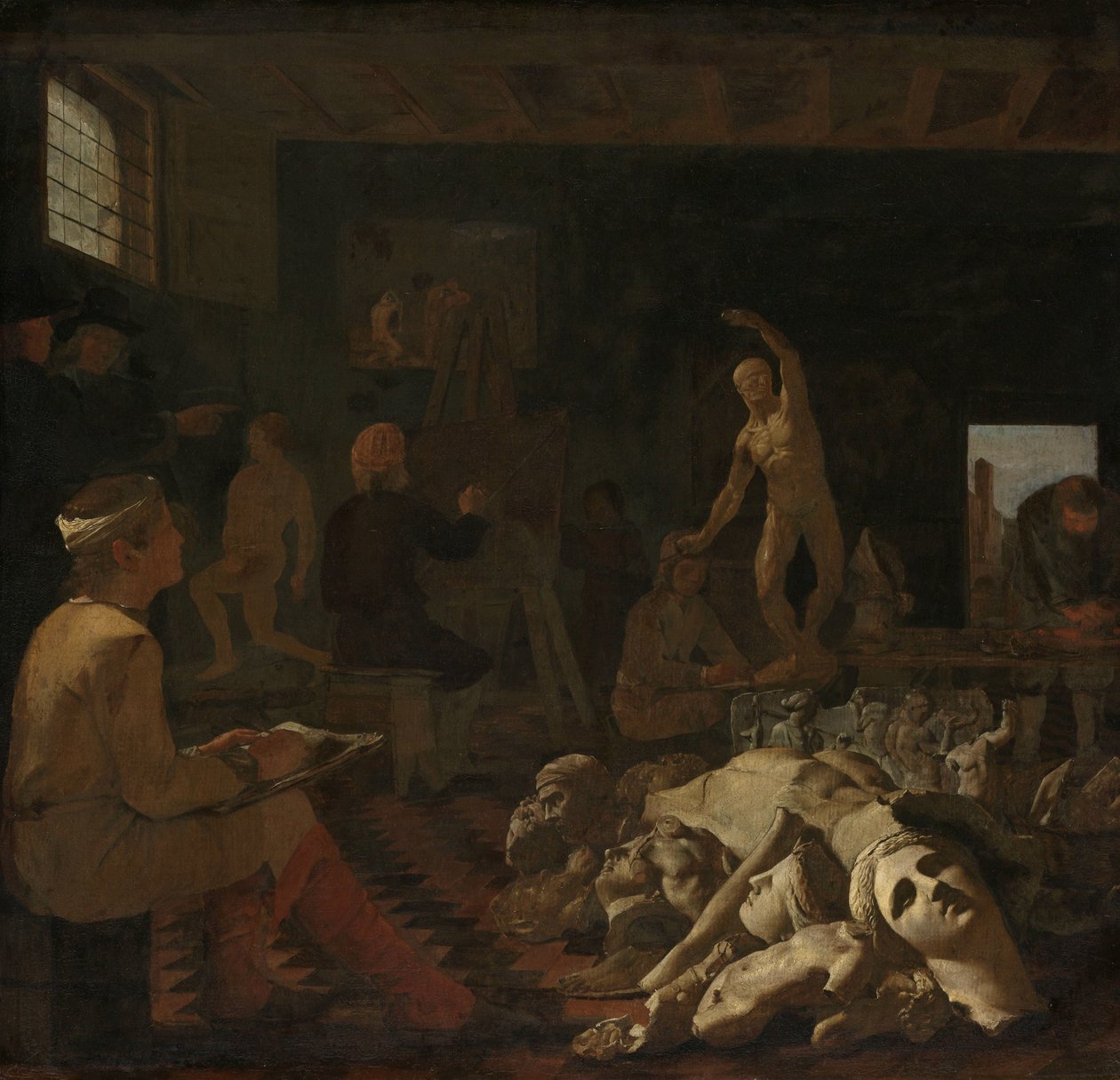 Egy festőstúdió alkotó: Michael Sweerts