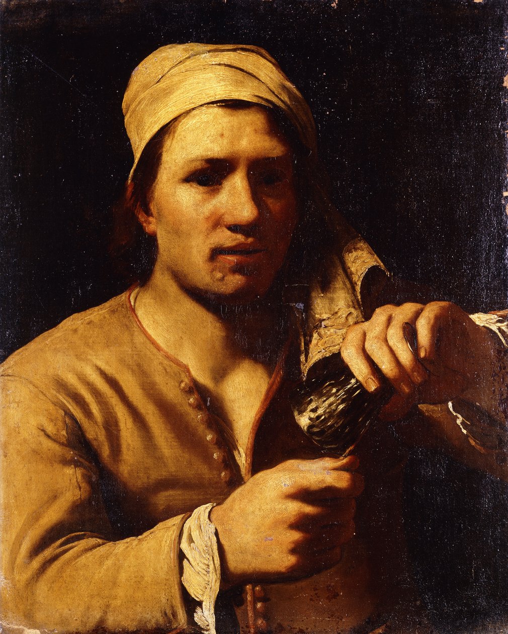 Egy fiatal férfi turbánban, kezében egy Roemer: A körömpróba, alkotó: Michael Sweerts