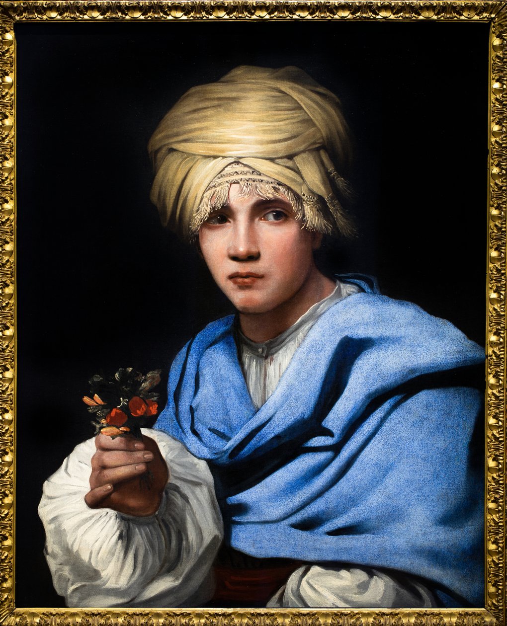 Turbános fiú virágcsokorral a kezében alkotó: Michael Sweerts