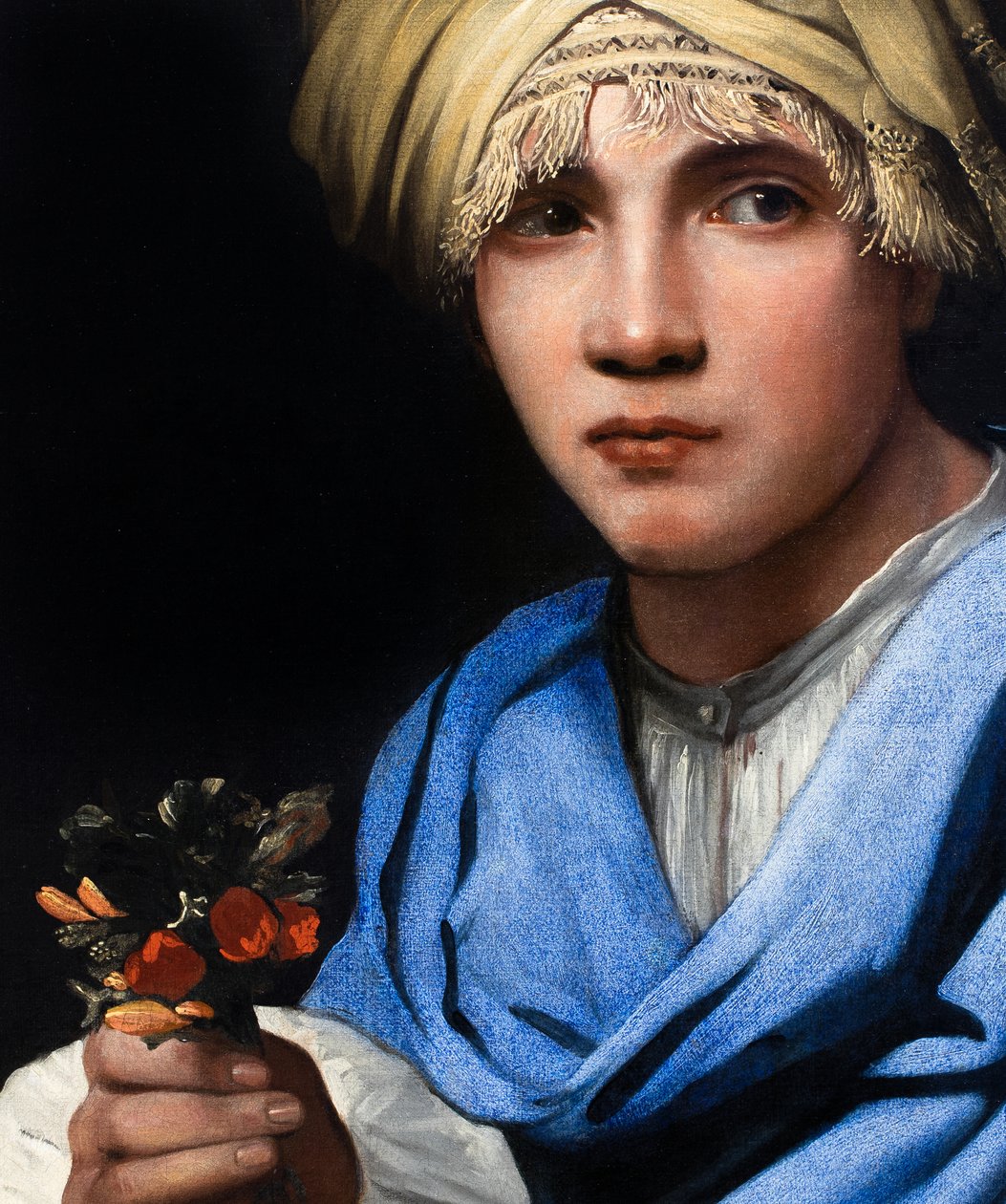 Turbános fiú virágcsokorral a kezében alkotó: Michael Sweerts