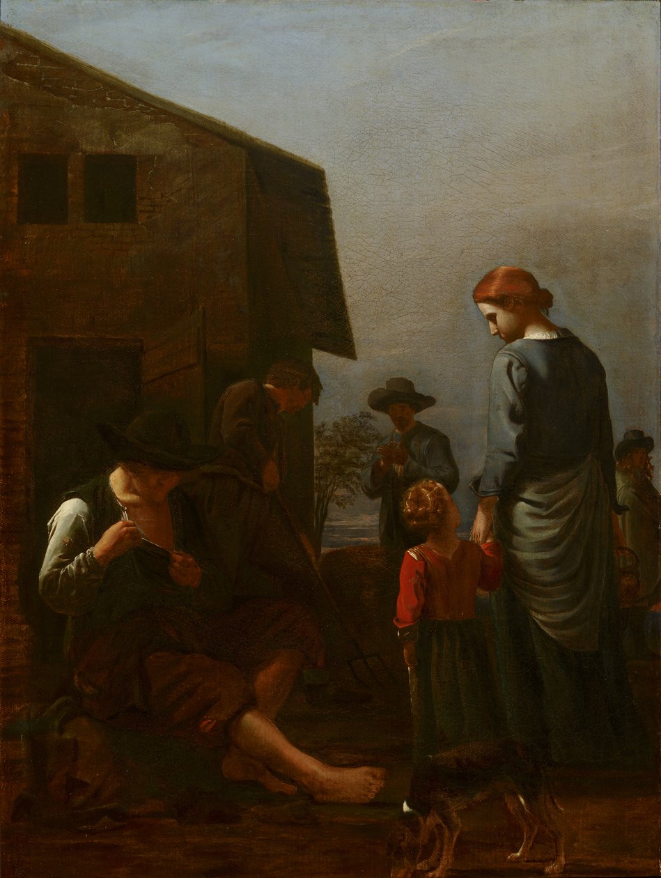 Parasztcsalád magáról bolhákat eltávolító emberrel, 1656-60 alkotó: Michael Sweerts