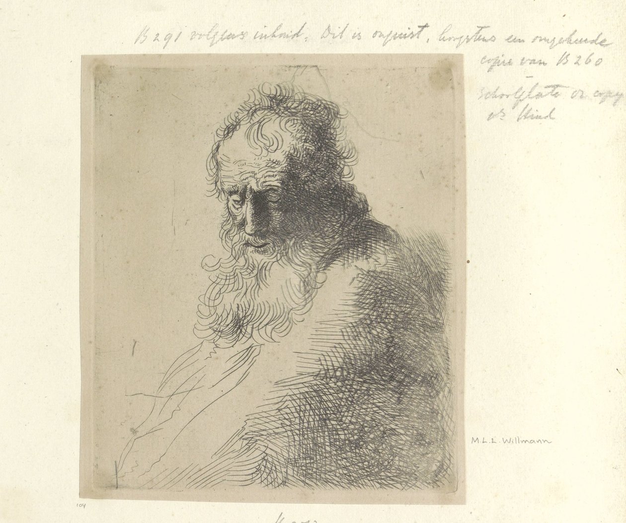 Bust van een oude man met baard Nyolcvanöt eredeti nyomat gyűjteménye (sorozat címe) alkotó: Michael Willmann (attributed to)