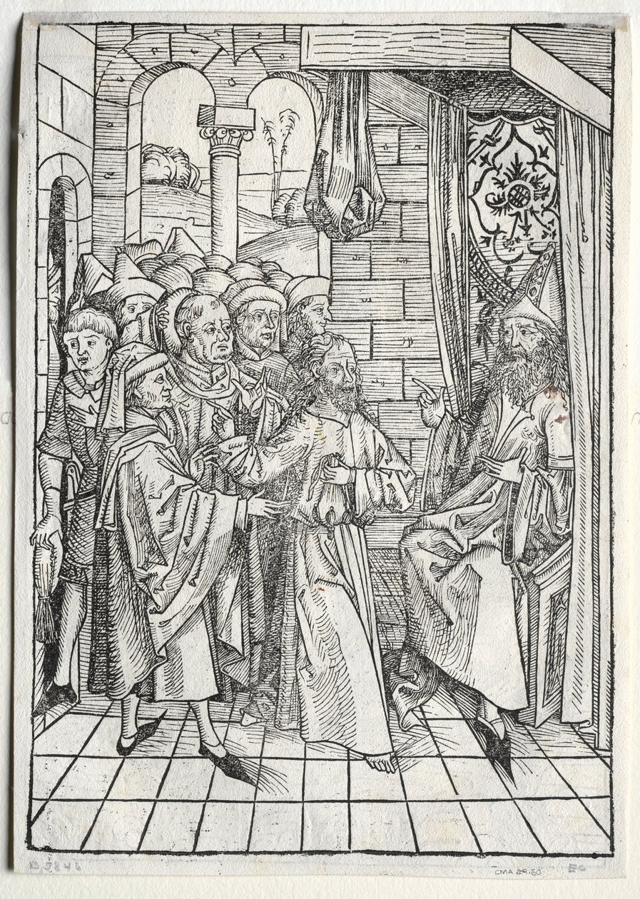 A kincsőr: Krisztus Kajafás előtt, 1491. alkotó: Michael Wolgemut