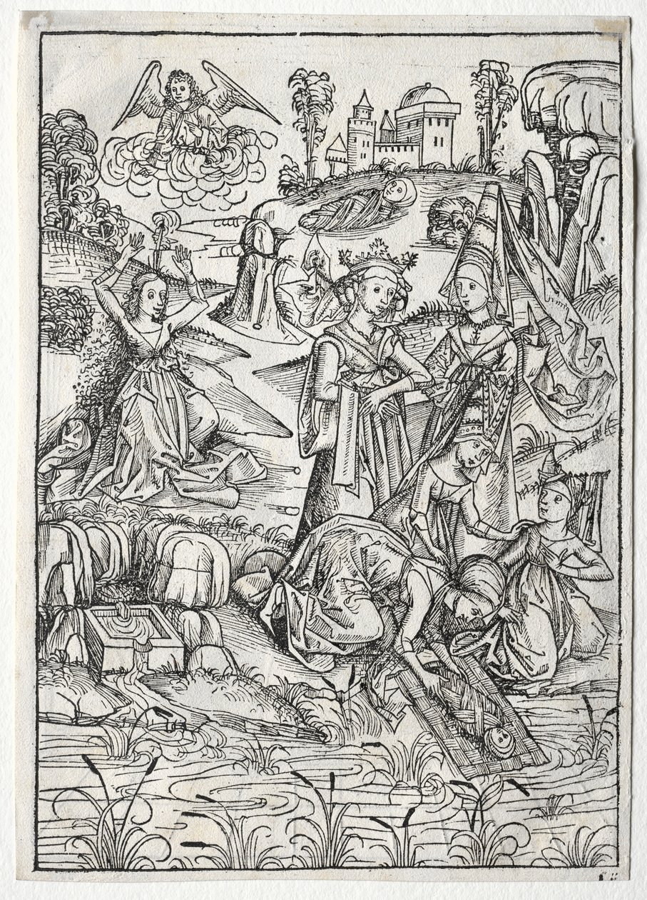 Der Schatz Behalten: Mózest találta a fáraó lánya recto, 1491. alkotó: Michael Wolgemut