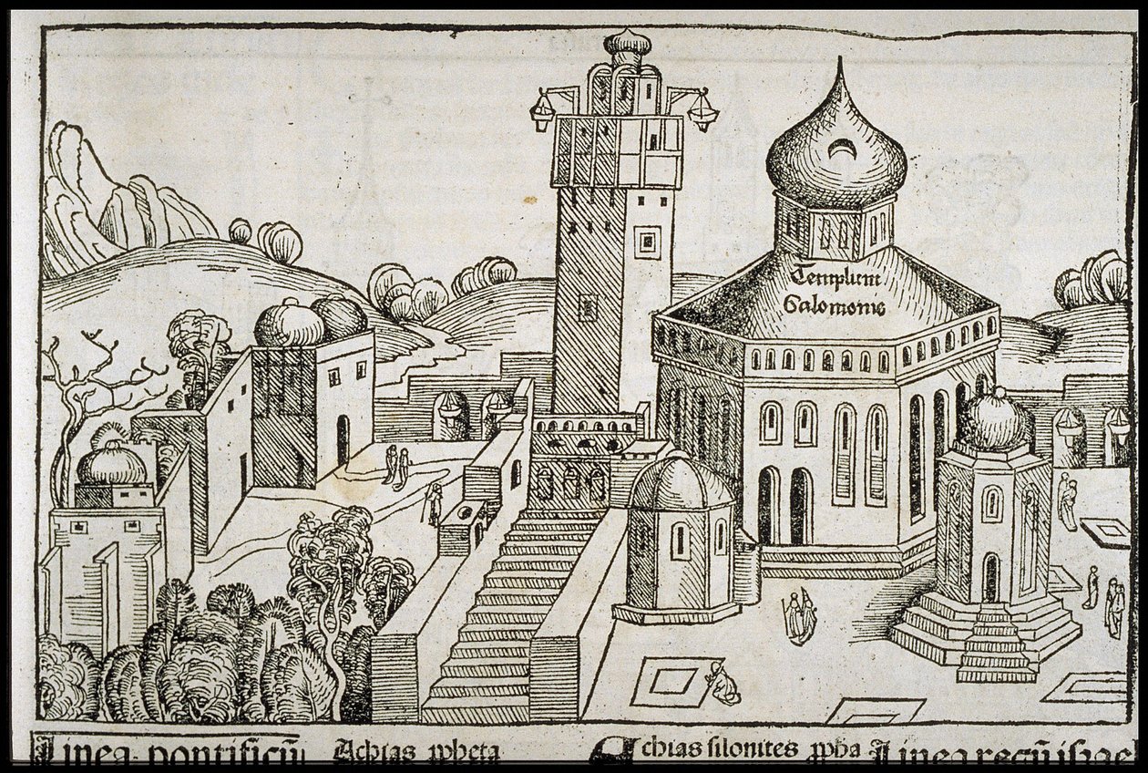 Templum Salomonie a Schedels Chronicle of the World-ből, 1493 körül. alkotó: Michael Wolgemut