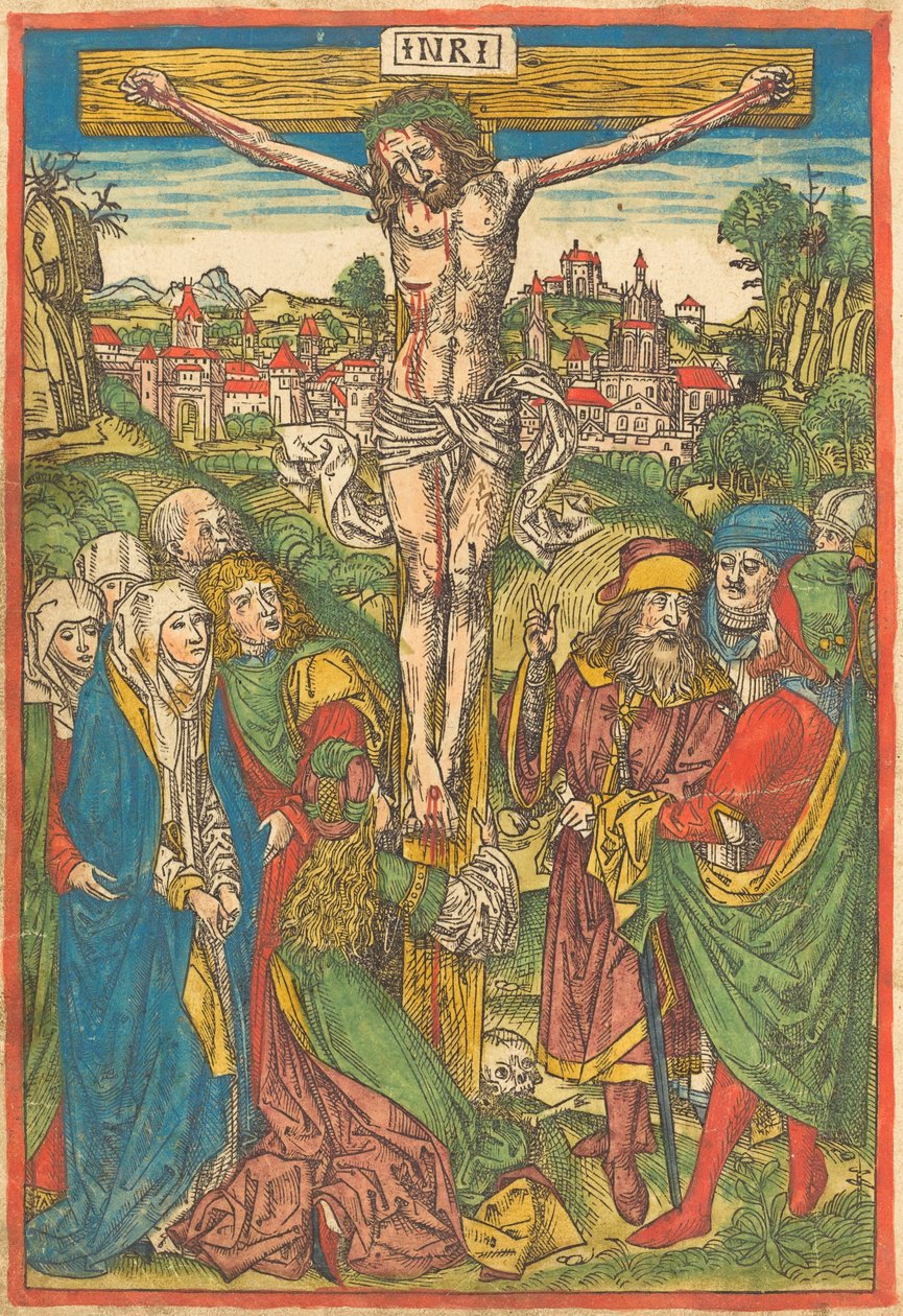 A keresztre feszítés Szent Mária Magdolnával alkotó: Michael Wolgemut
