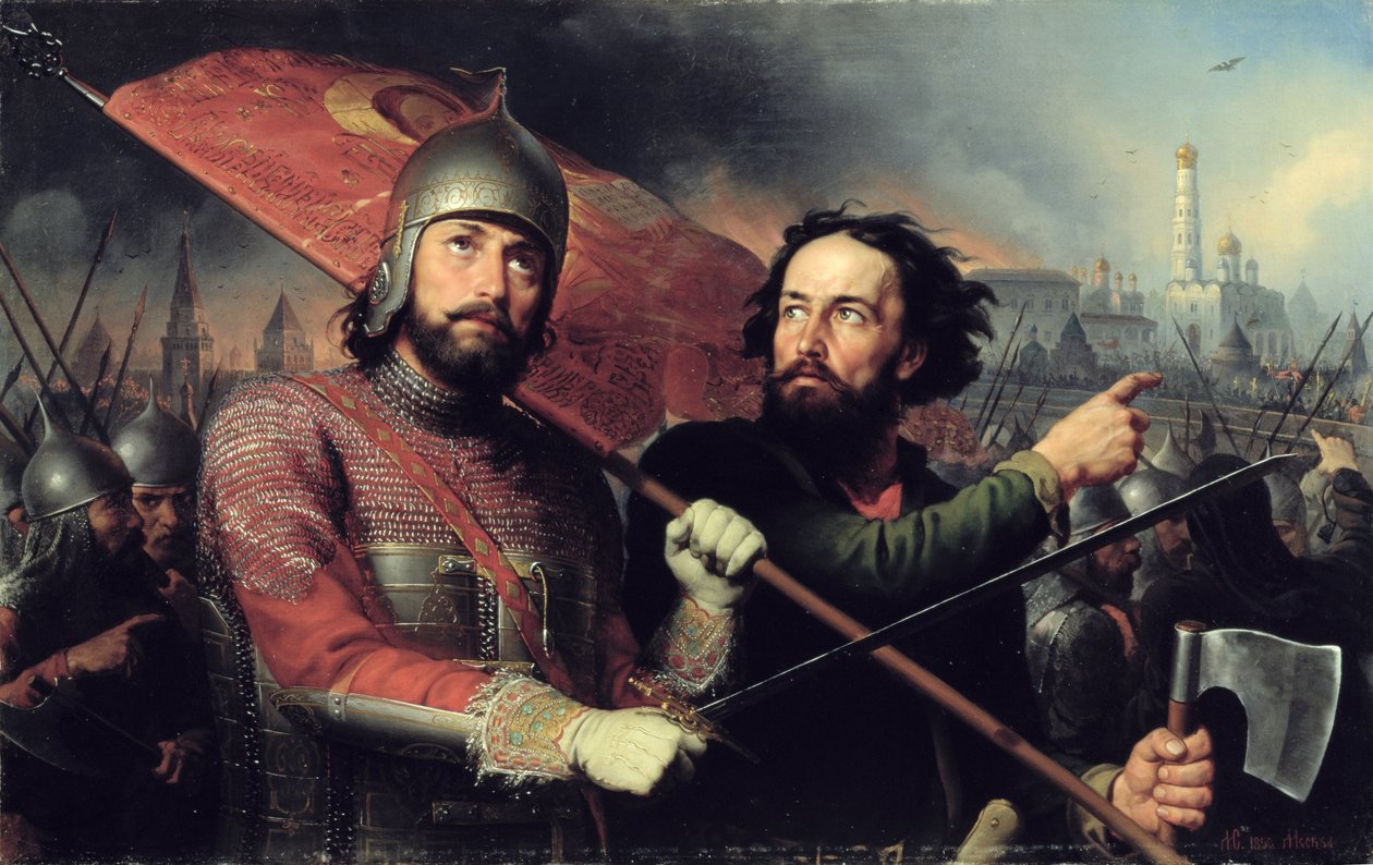 Kuzma Minin (megh. 1616) és Dmitrij Pozsarszkij gróf (1578-1642) nemzeti felkelése 1850 alkotó: Michail Ivanovich Skotti