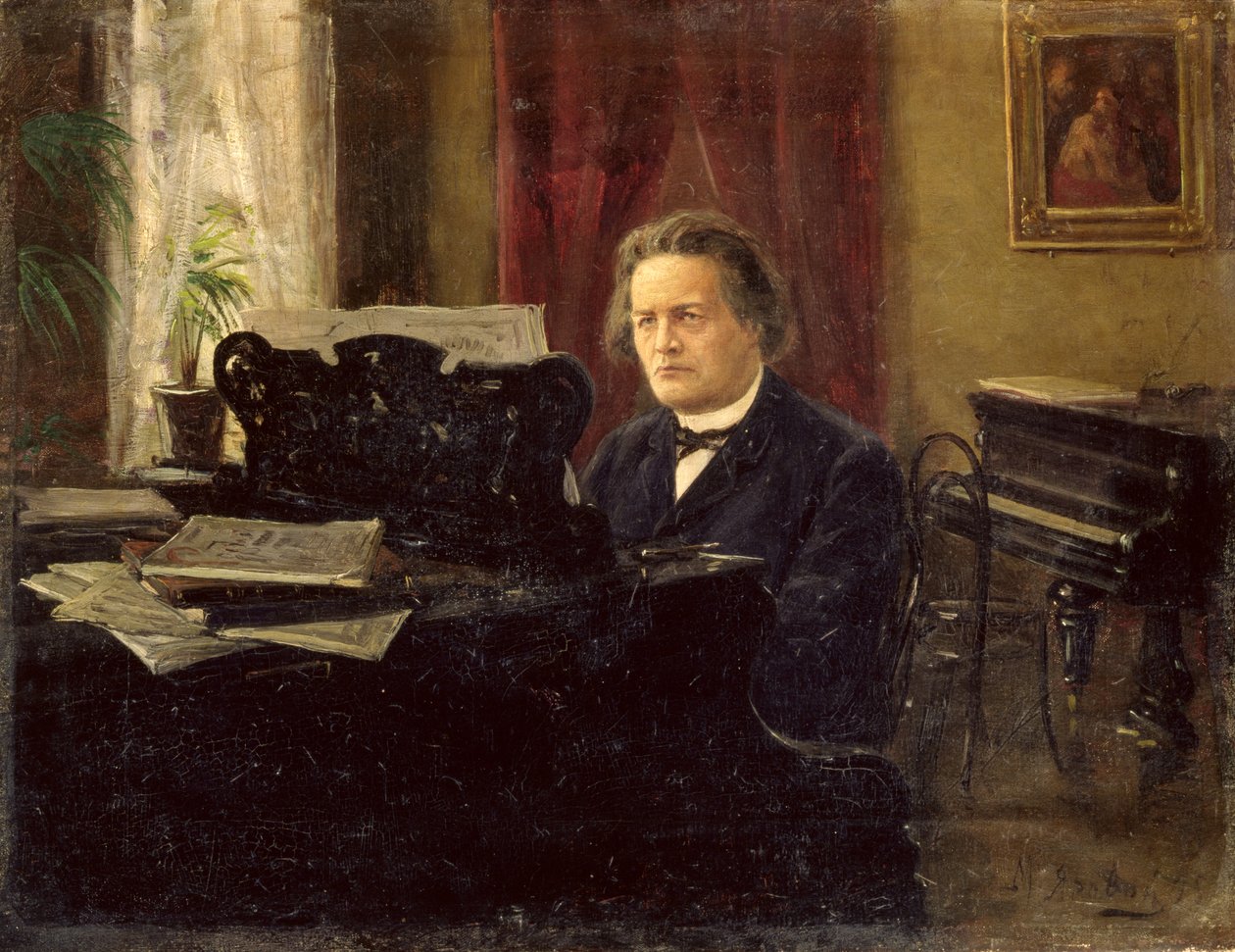 Anton Rubinstein (1829-1894) zeneszerző portréja alkotó: Michail Michailovich Yarowoy