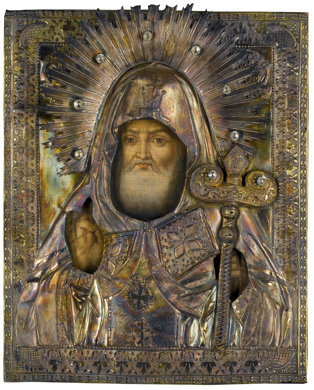 Voronyezsi Szent Mitrofán (1623-1703) - Voronyezsi Szent Mitrofán - Mihail Vasziljevics Borodulin festménye (?-1859) alkotó: Michail Vasilyevich Borodulin