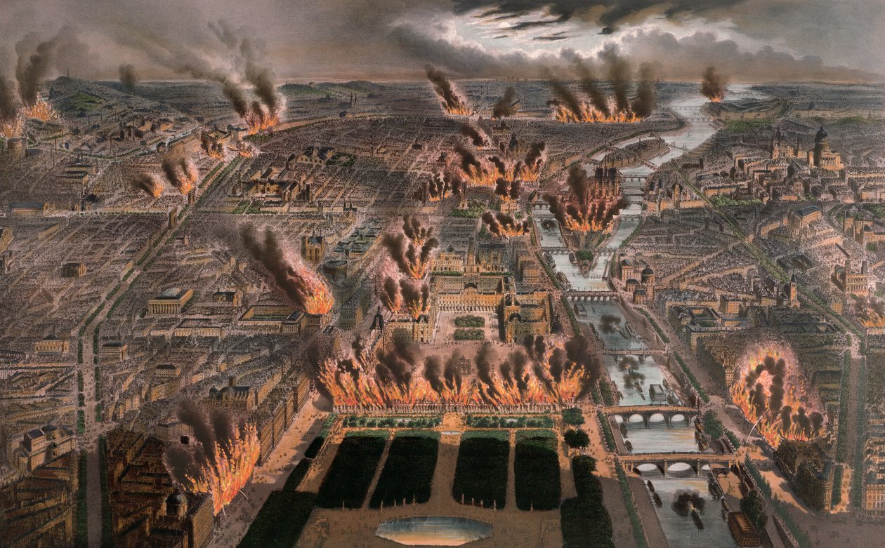 Tűzvész Párizsban, 1871. május 24-25 alkotó: Michel Charles Fichot