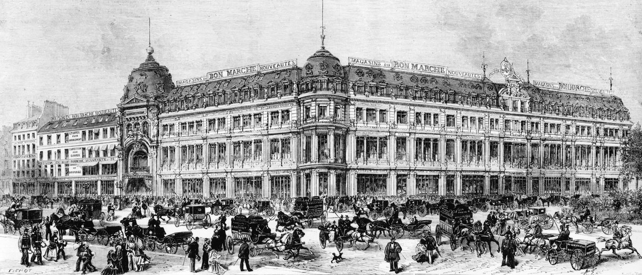 A Bon Marché Áruházak, Párizs, 1887 körül alkotó: Michel Charles Fichot