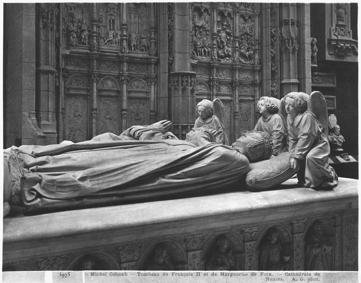 Nantes, Szent Péter és Szent Pál székesegyház, II. Ferenc bretagne-i herceg és Foix Marguerite sírja, 1502-07 (márványból öntött gipsz) (részlet) alkotó: Michel Colombe