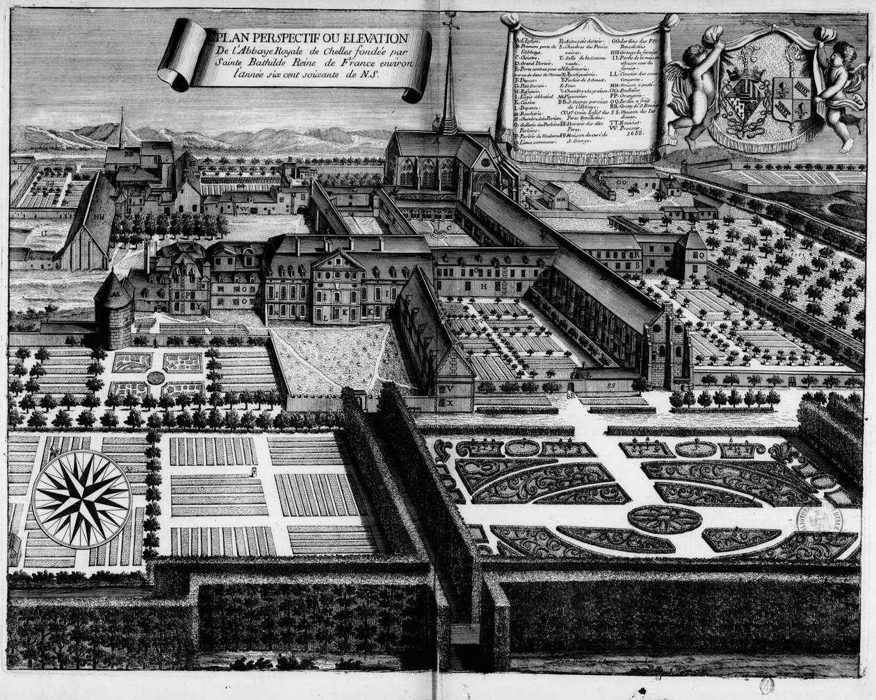 Chelles apátság 1688-ban alkotó: Michel Germain