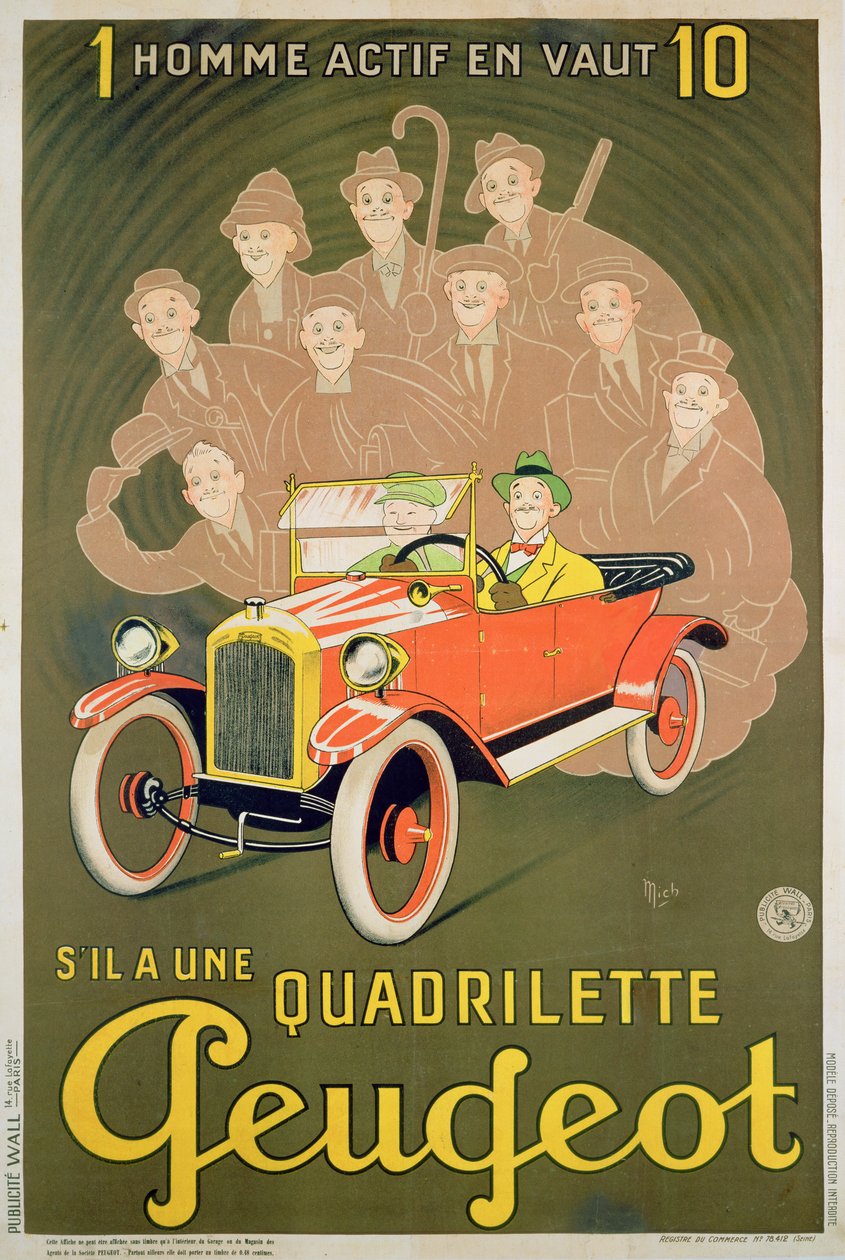 A Peugeot Quadrilette reklámja alkotó: Michel Liebeaux