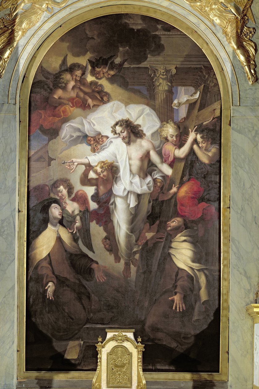 Krisztus feltámadt Avilai Szent Teréz (1515-82) és Keresztes Szent János (1524-91) között. alkotó: Michel des Gobelins Corneille