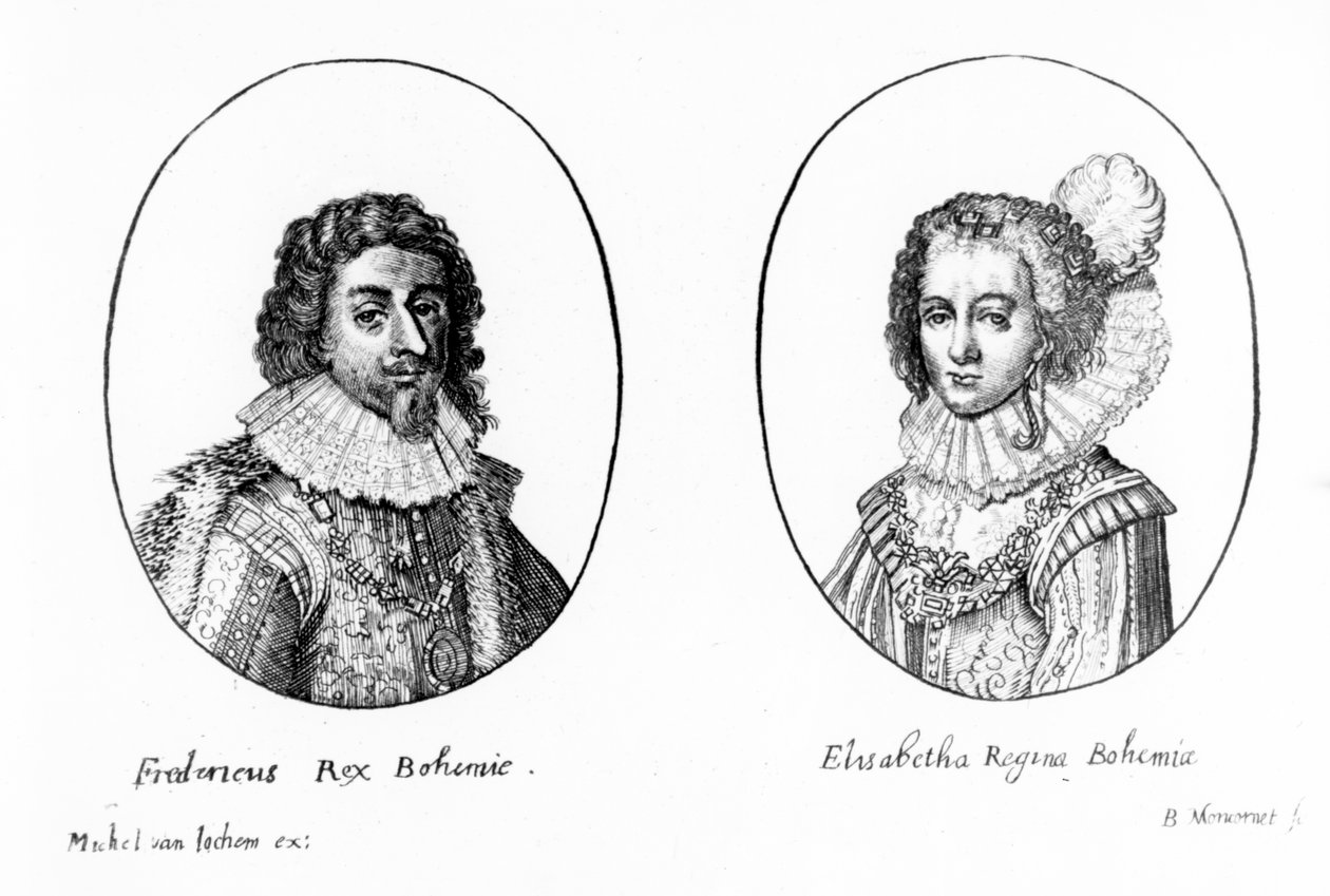 V. Frigyes cseh és Erzsébet, Cseh királynője, Balthasar Moncornet nyomat, 1630 körül alkotó: Michel van Iochem