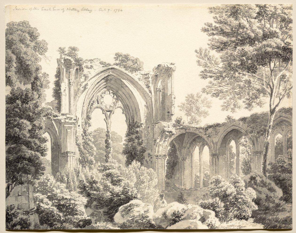A Netley Abbey East End-én belül alkotó: Michel Angelo Rooker
