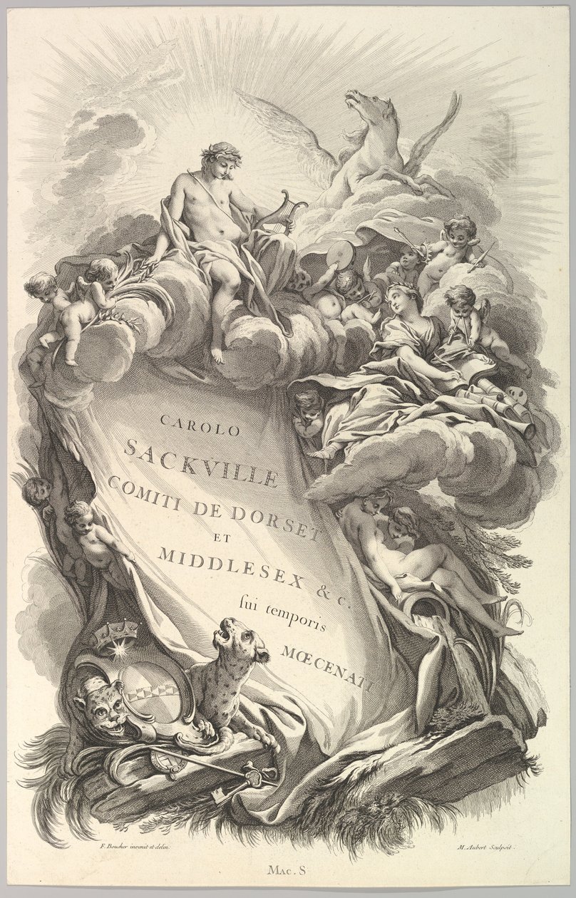 Charles Sackville sírjának homlokzata, Dorset grófja Frontispiece for ..., kb. 1736. alkotó: Michel Aubert