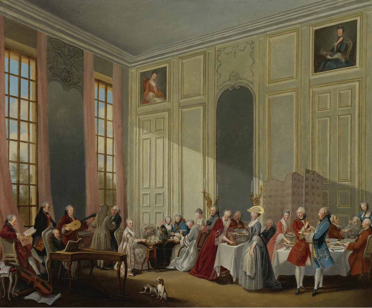 Mozart koncertet ad a Salon des Quatre-Glacesben a Palais du Temple-ben a P udvarában alkotó: Michel Barthelemy Ollivier