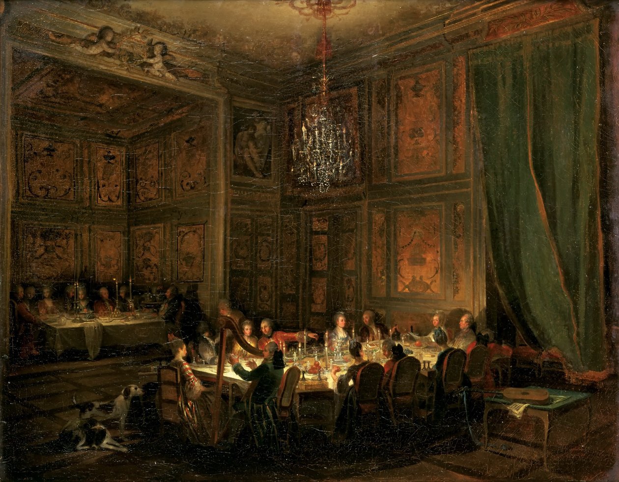 De Conti herceg vacsorája a templomban, 1766 alkotó: Michel Barthelemy Ollivier