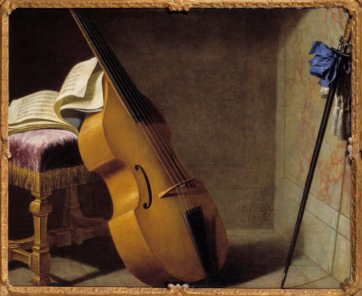 Basszus, zenekönyv és Spee. Michel Boyer (1668-1724) festménye alkotó: Michel Boyer