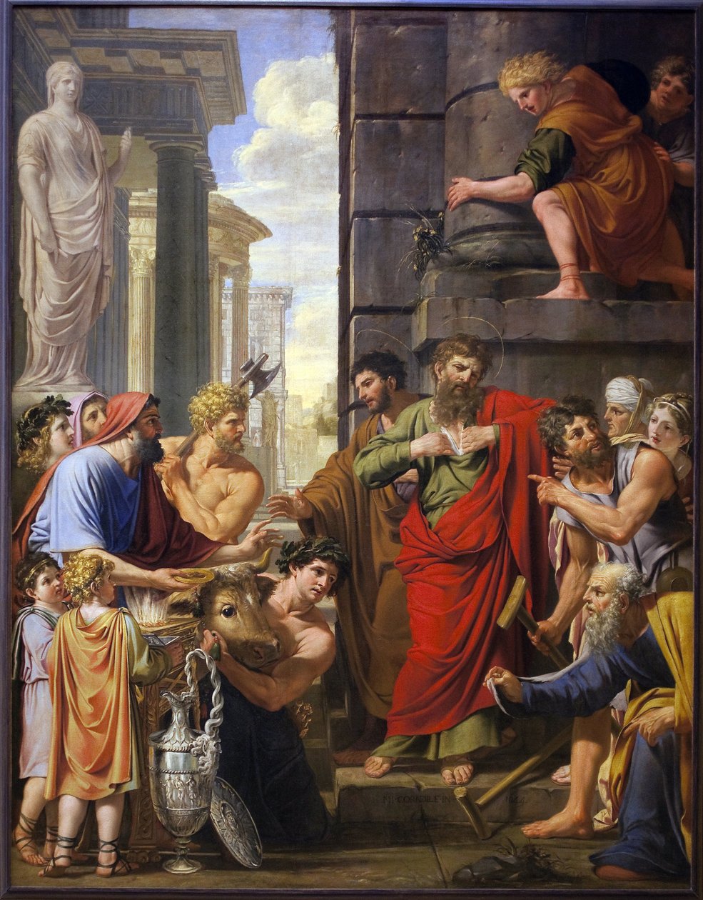 Szent Pál és Szent Barnaba megtagadják az isteni tiszteletet Lystrában (vagy Lystra, Lycaonia városa, a Római Birodalom gyarmata, Anatóliában, közel a mai Konyához). József becenevén Barnaba vagy Barnabás (meghalt 75 körül), az Egyház szentje és apostola,  alkotó: Michel Corneille