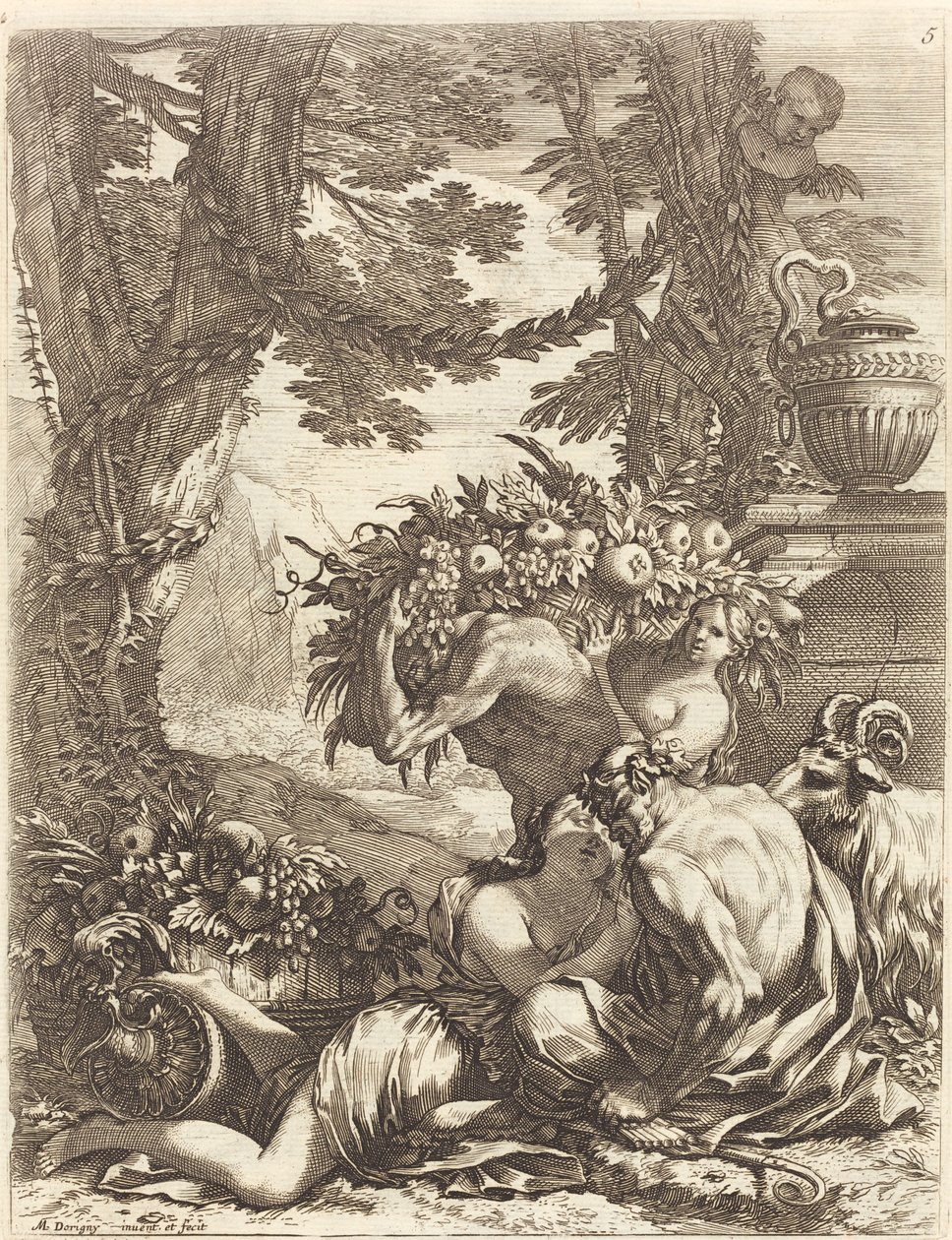 Faun ölelkezik egy Bacchante alkotó: Michel Dorigny