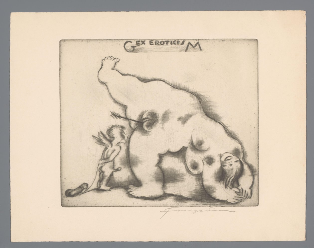 Gianni Mantero ex librise Gex eroticisM (cím a tárgyon) alkotó: Michel Fingesten (signed by artist)
