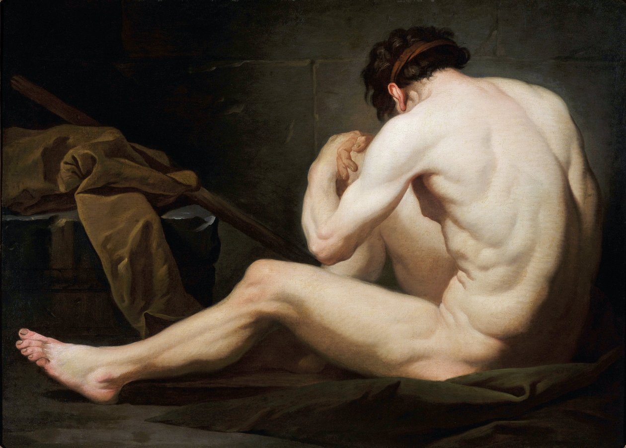 Férfi Akadémia (olaj, vászon) alkotó: Michel Francois Dandre Bardon