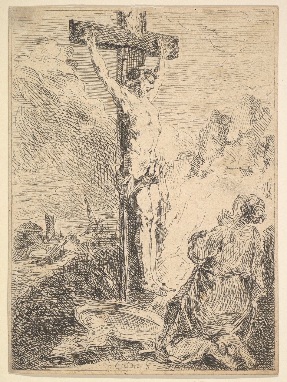 Mária Magdolna imádkozik a kereszt tövében, 1720-83. alkotó: Michel Francois Dandre Bardon