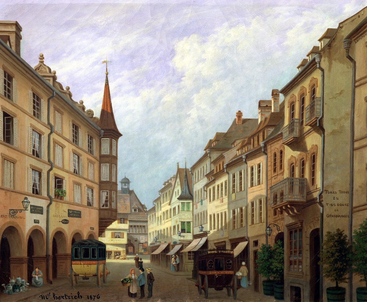 The Arcades, Grand Rue, Colmar, 1876 alkotó: Michel Hertrich