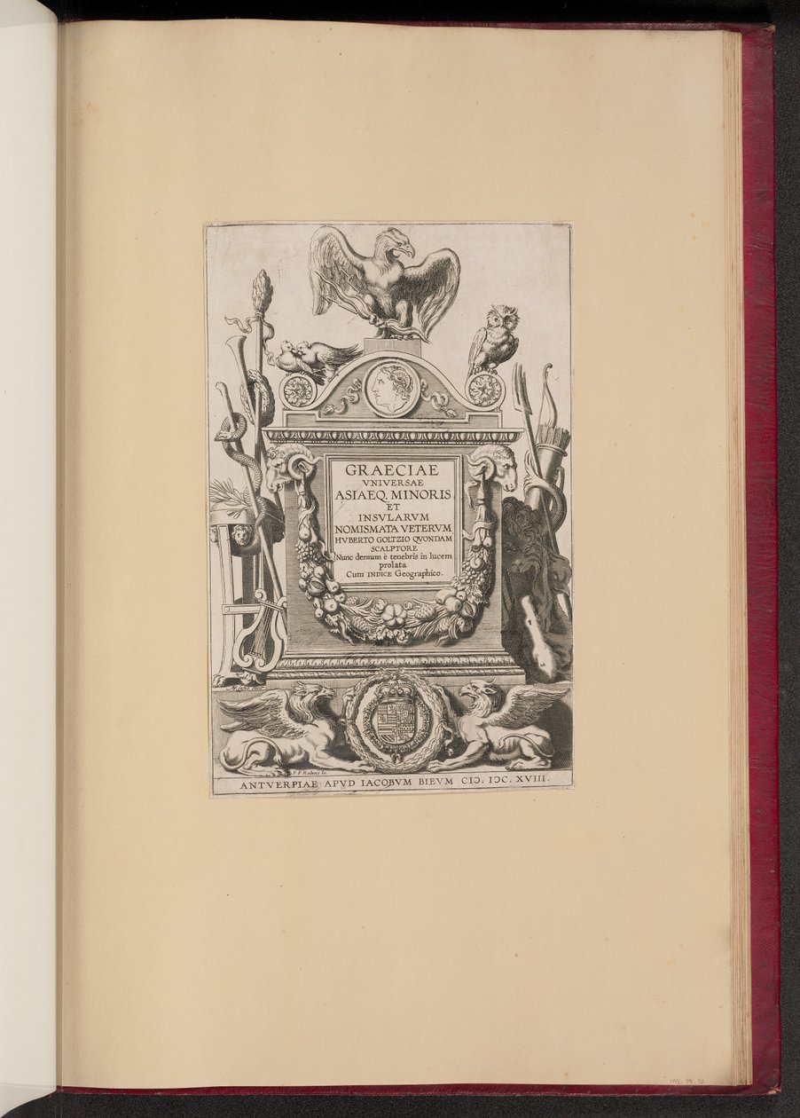 Címlap: Hubert Goltzius, Graeciae Vniversae Asiaeq. Kis- és szigetérmek alkotó: Michel Lasne after Sir Peter Paul Rubens