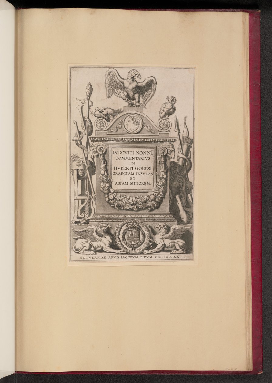 Címlap: Ludovicus Nonnius, Kommentár Hubert Goltz Görögország, szigetek és Kis-Ázsiájához alkotó: Michel Lasne after Sir Peter Paul Rubens