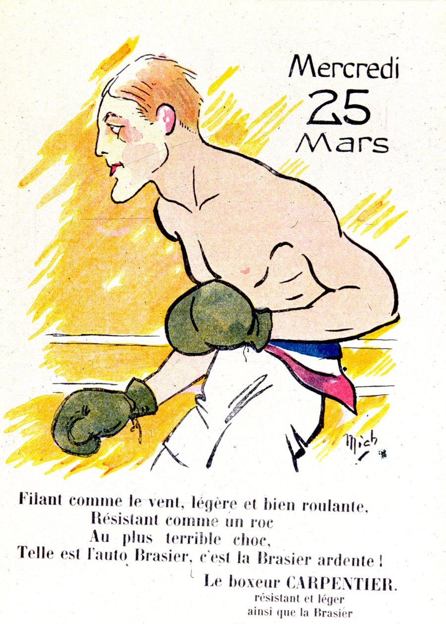 Georges Carpentier bokszoló, 1920 körül alkotó: Michel Liebeaux