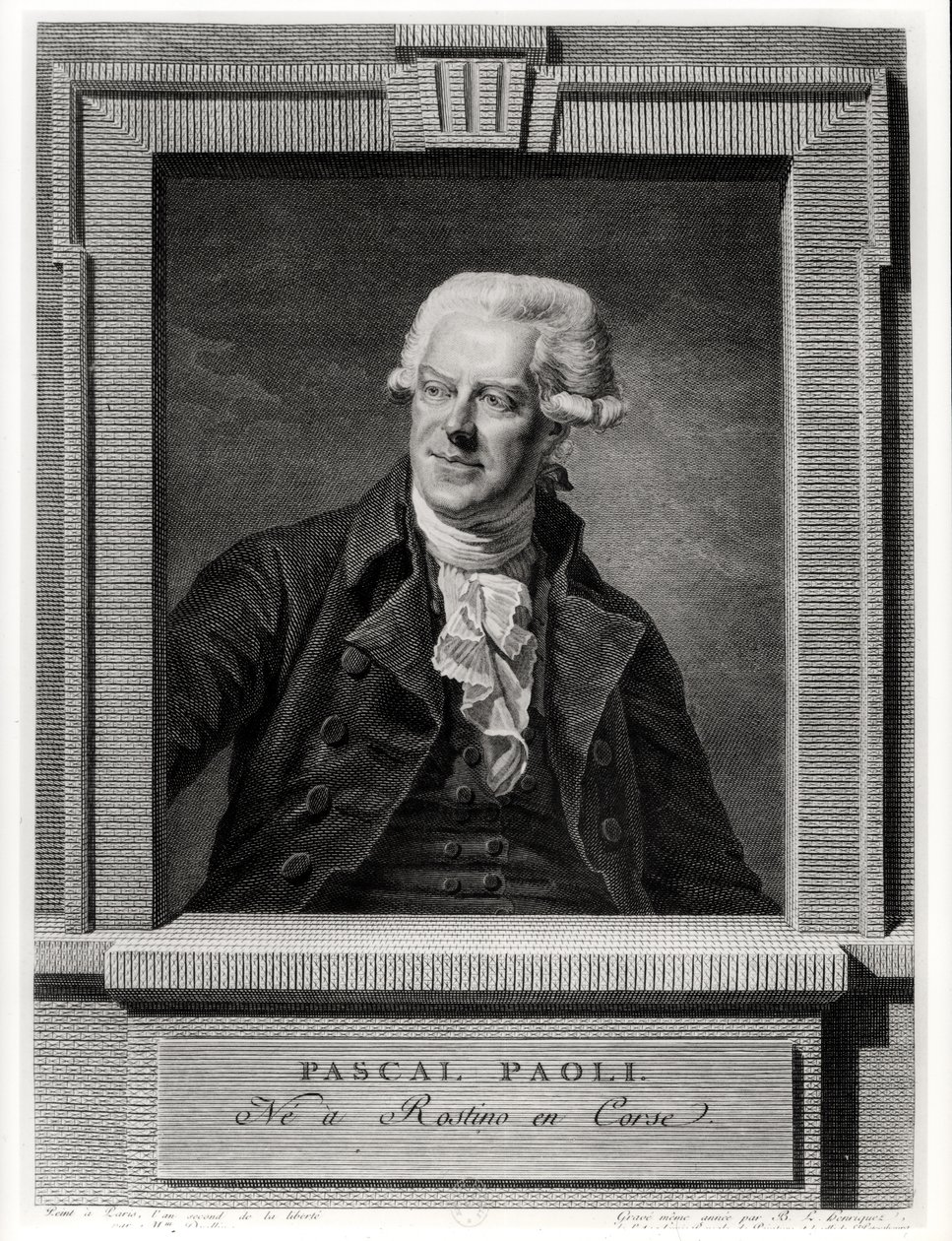 Pascal Paoli portréja, metszett: Benoit Louis Henriquez (1732-1806) 1793 alkotó: Michel Martin Drolling