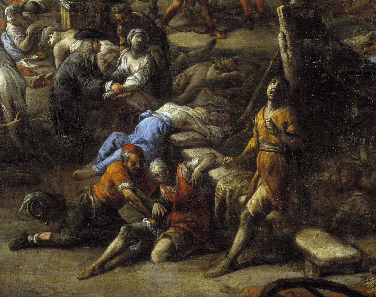 Kilátás a pályára (Marseille-ből) az 1720-as pestisjárvány idején (olaj, vászon) alkotó: Michel Serre