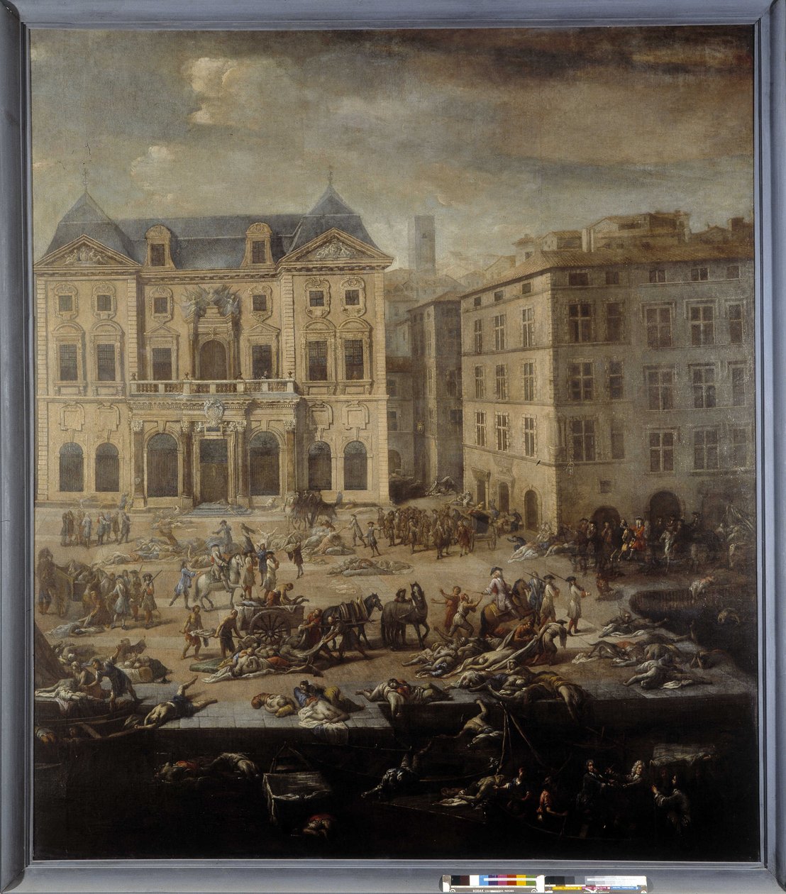 Kilátás a városházára (Marseille) az 1720-as pestisjárvány idején alkotó: Michel Serre