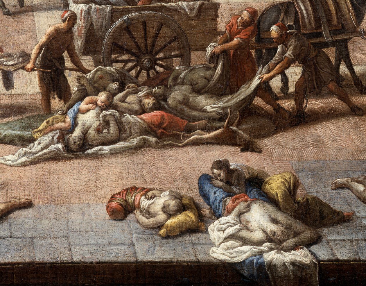 Kilátás a városházára (Marseille) az 1720-as pestisjárvány idején alkotó: Michel Serre