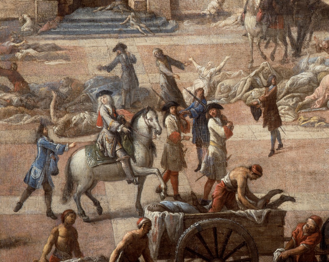 Kilátás a városházára (Marseille) az 1720-as pestisjárvány idején alkotó: Michel Serre