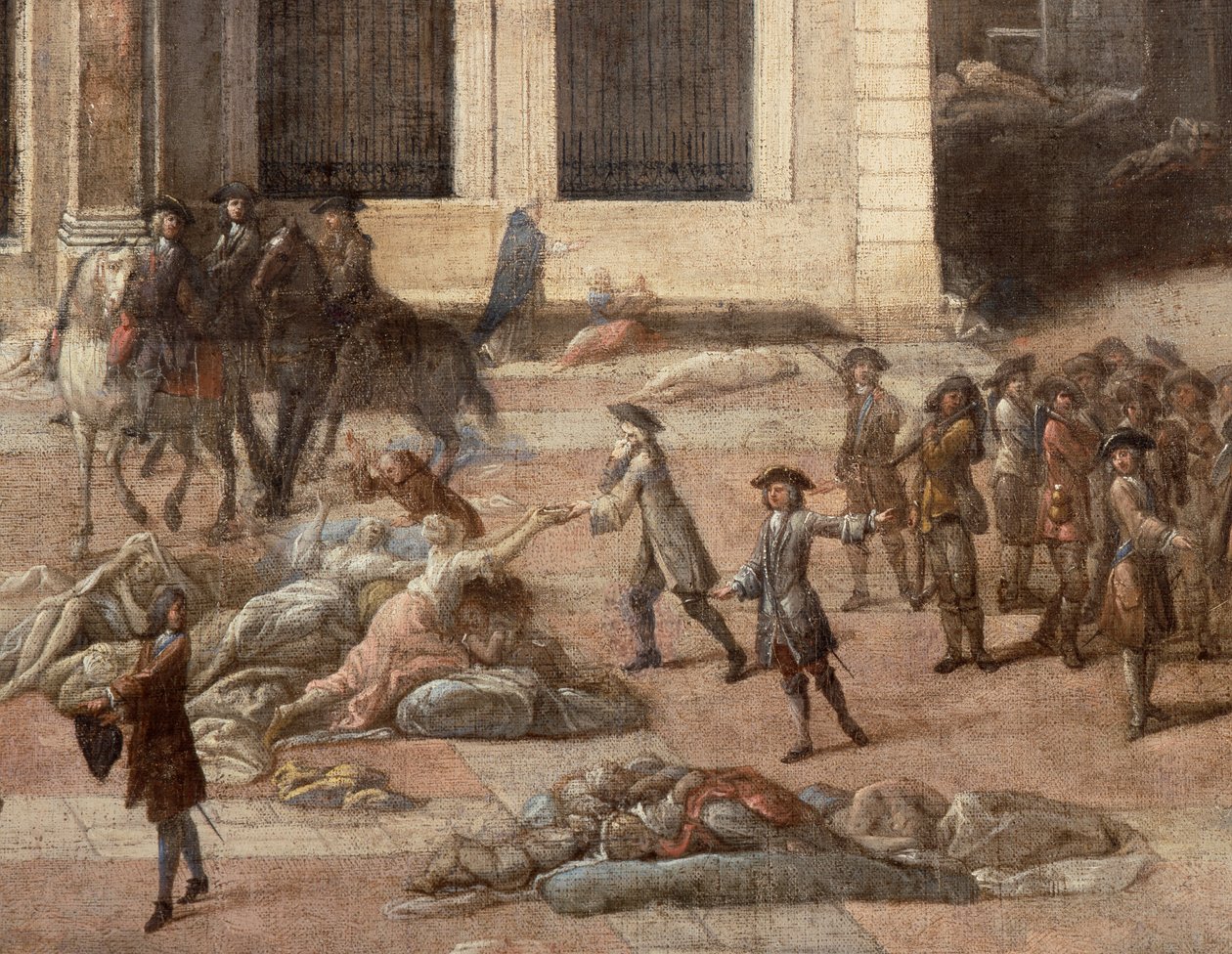 Kilátás a városházára (Marseille) az 1720-as pestisjárvány idején alkotó: Michel Serre